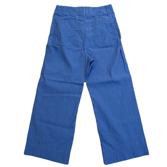 Maeve Anthropologie The Colette Cropped Wide-Leg Pants Sz 32  Edition Blue EUC - Picture 10 of 10